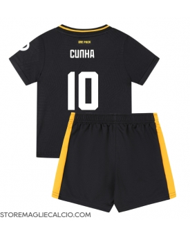 Wolves Matheus Cunha #10 Maglia Gara Trasferta Repliche 2024-25 Bambino Maniche Corte